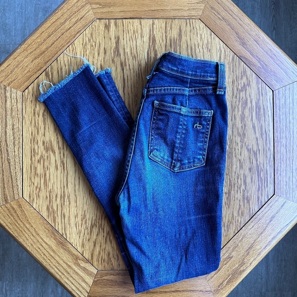 **RAG & BONE* Dark Wash Justine Skinny Cutoff Jeans Size 25 - Picture 1 of 9